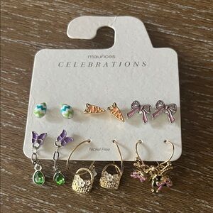 Maurices Colorful Earring Set with Gold and Purple Accents